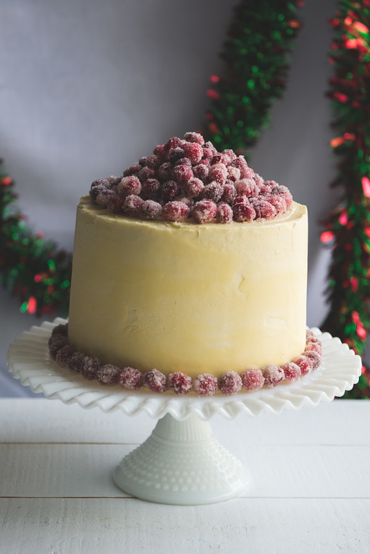 Christmas White Chocolate Cranberry Cake www.pineappleandcoconut.com 