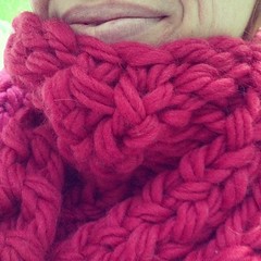 Wearing upcoming design prototype out on errands, pre- washing, blocking, photographing. Can't resist, it's so snuggly!