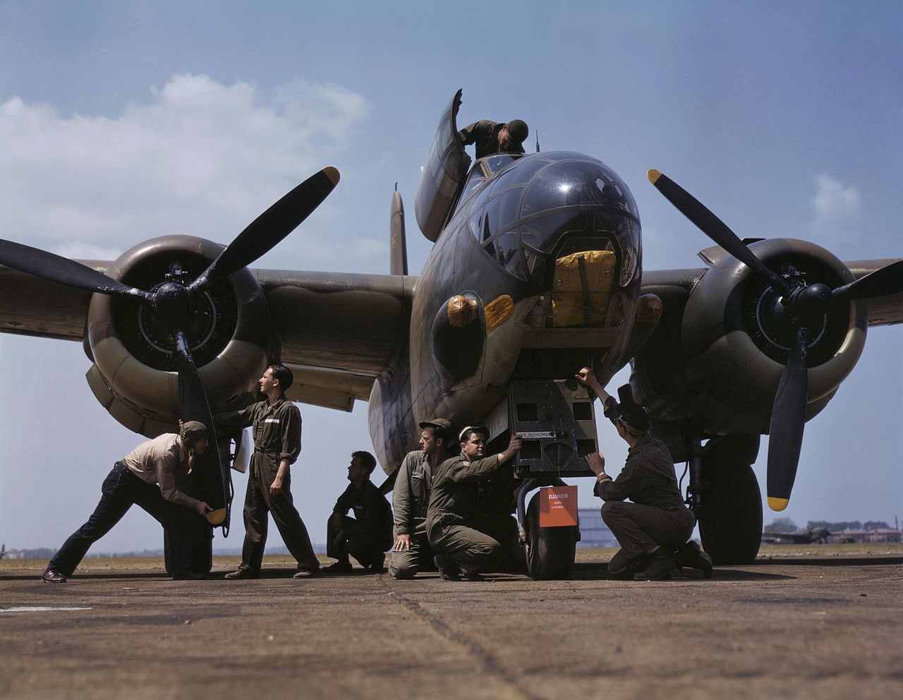 Servicing an A-20 bomber, Langley Field, Va