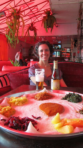 Love us some Ethiopian Food! (And a beer)