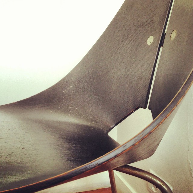 Black Ray Komai Molded Plywood Chair, Ca. 1949 For JG Furniture