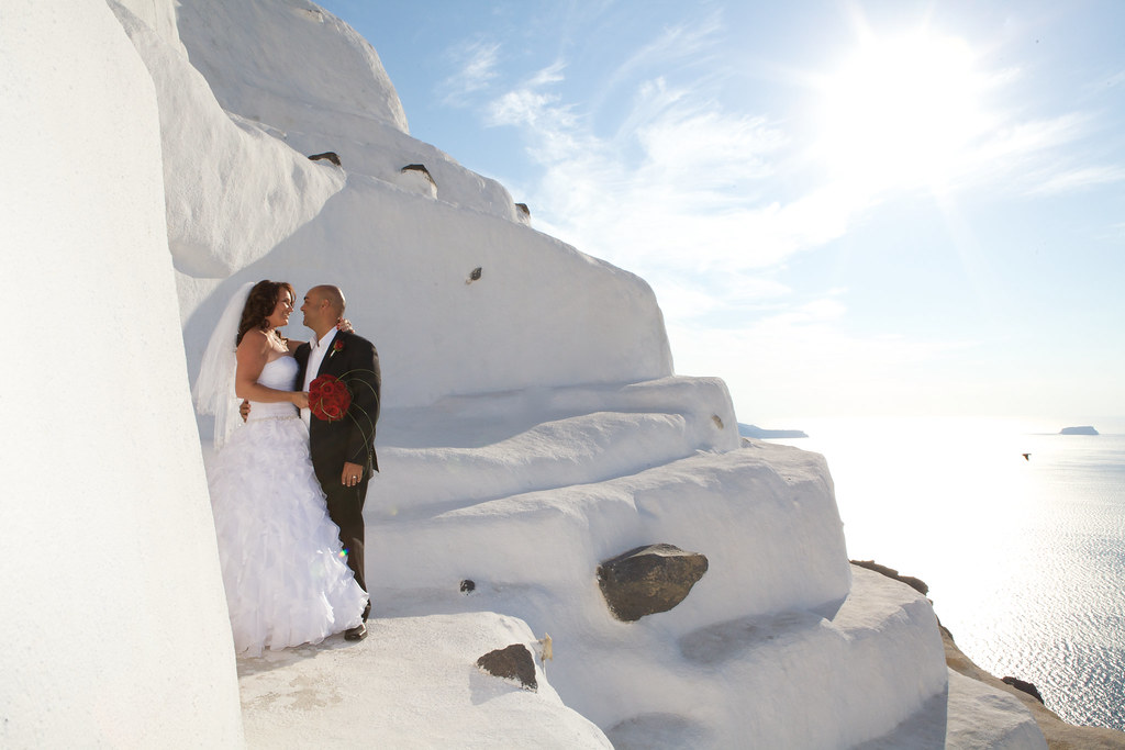 destination romantic wedding #santorini Greece