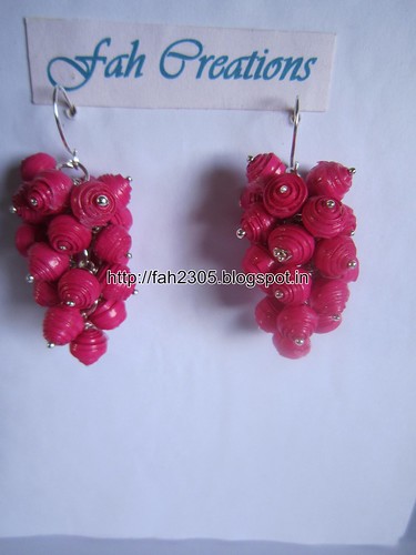 Handmade Jewelry - Paper Bead Grapes Earrings (Pink) by fah2305