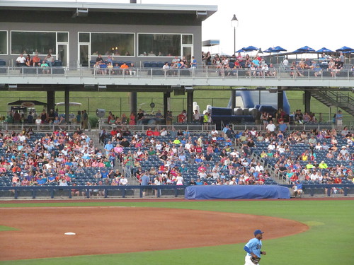Empty seats in the stands at ONEOK Field