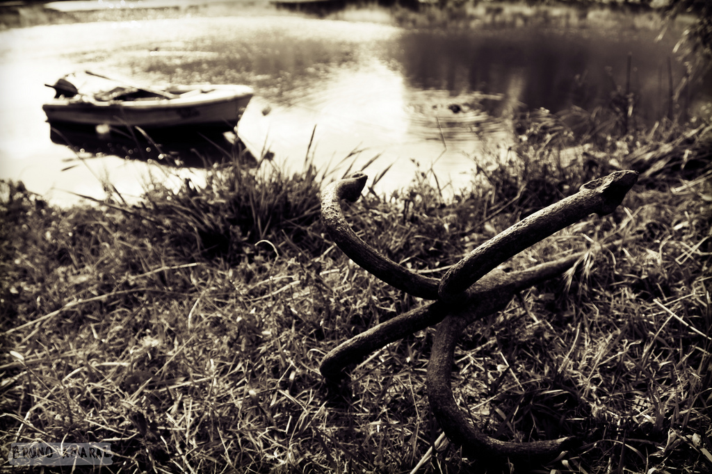 Barca en el río Guadiana. Autor, Bruno Amaral