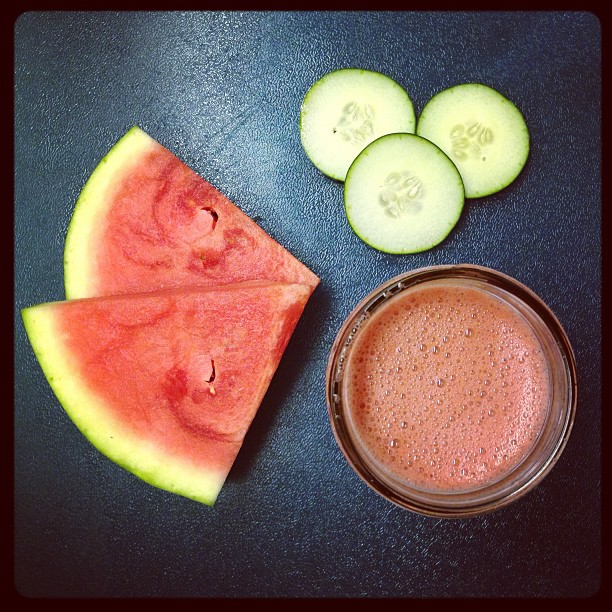Juice of the moment: watermelon + cucumber #juice #juicing #fruit #recipe #health #watermelon #cucumber