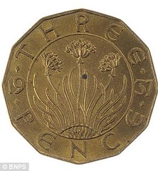 1937 Edward VII three pence reverse