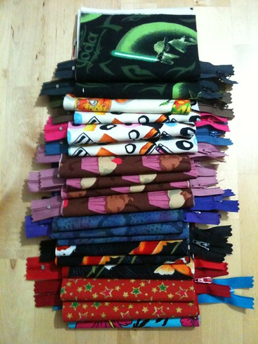 Zipped pouches - in progress