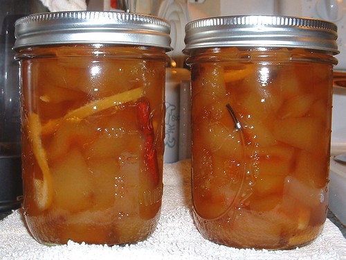 pickled watermelon rind day two -2- jars
