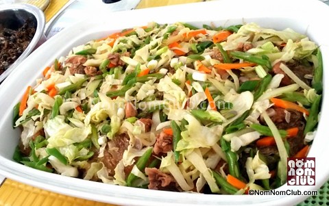 Traditional Pansit with lots of veggies on top!