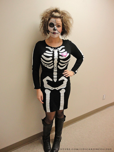 CDI College Calgary South Campus Students on the Halloween Day - Skeleton Lady with Painted Face