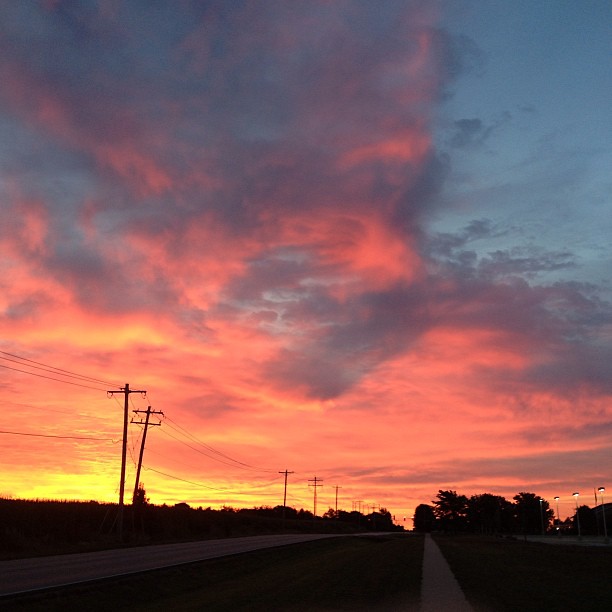 The Early Bird Gets The Reward #chambana #sunrise #clouds #prairie