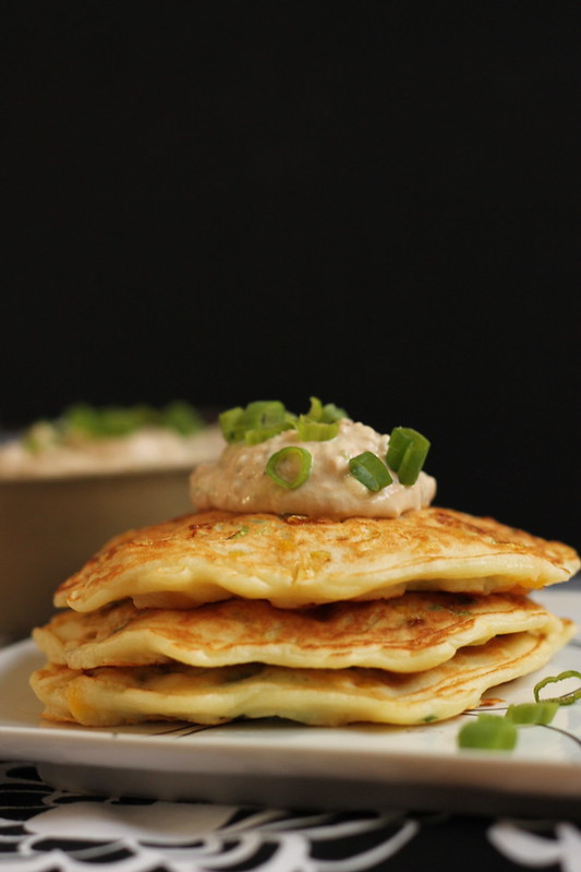 Stacked corn cakes