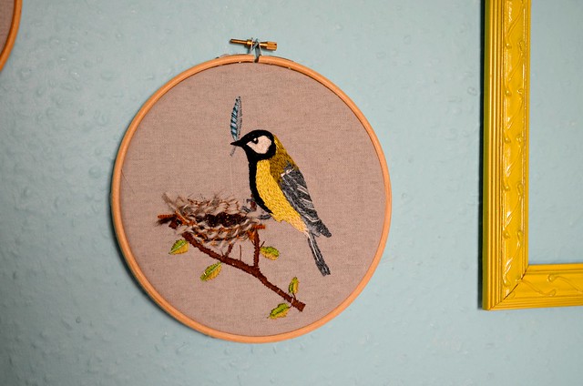 Tend Great Tit free embroidery pattern