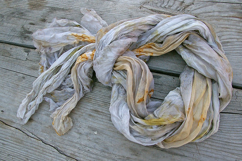 Silk hand dyed scarf