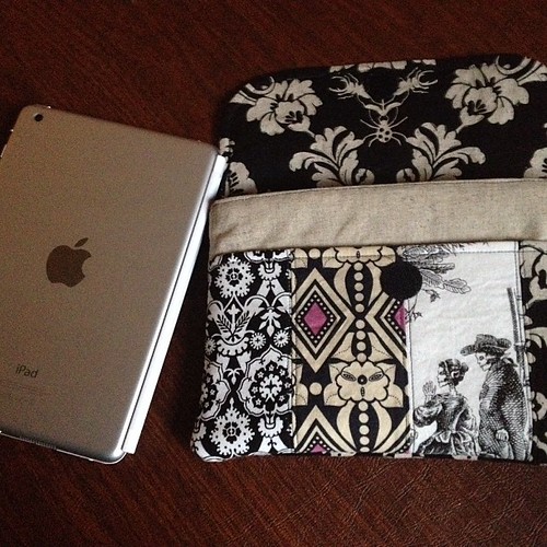 A little fabric love for my work life: made a clutch/sleeve for my new iPad mini, pattern by schoolhouse patterns on etsy.