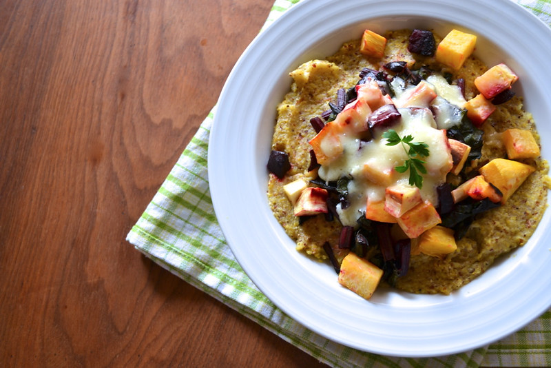 roasted root vegetables with polenta | things i made today