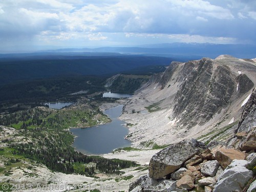 View of the lakes from Medicine Bow Peak, Snowy Range, Medicine Bow Peak National Forest, WY