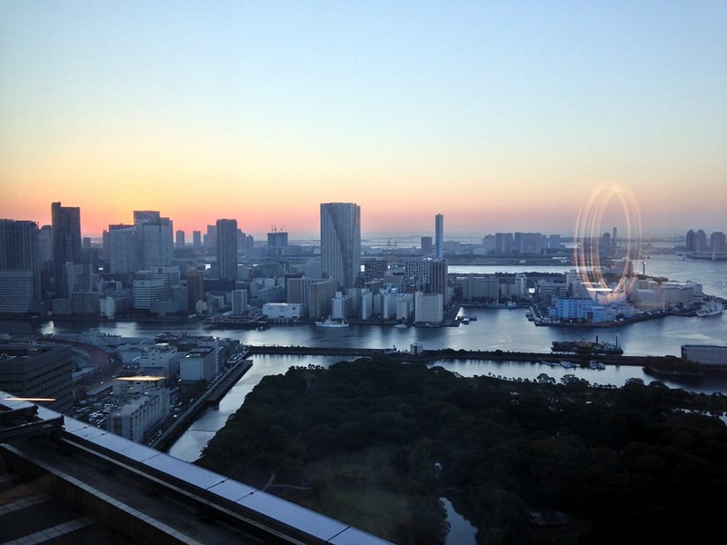 view from the bay view room conrad tokyo review