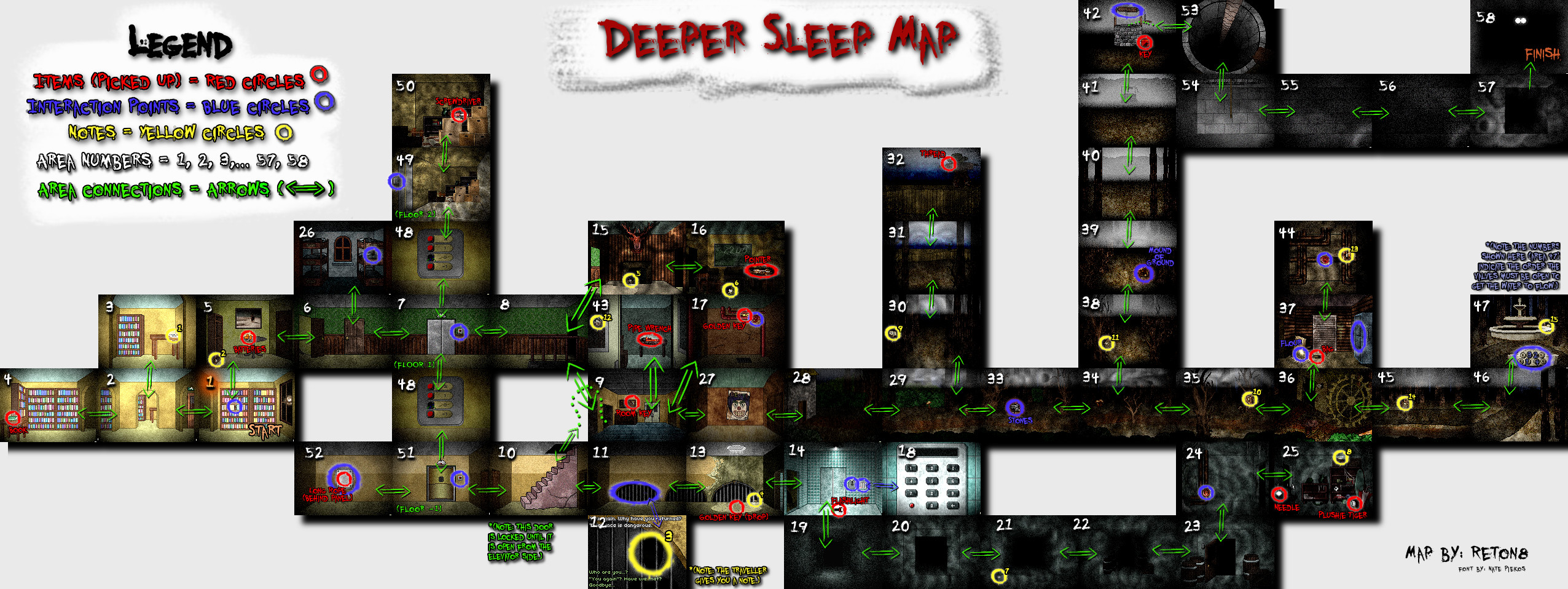 Deeper Sleep Map Walkthrough Secrets And All 15 Note Locations