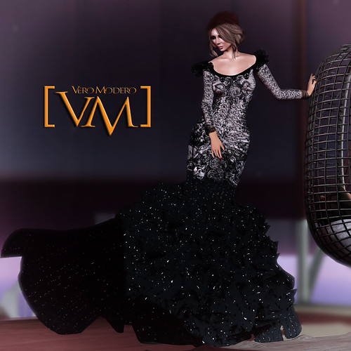 [VM] VERO MODERO  Black Pearl Gown