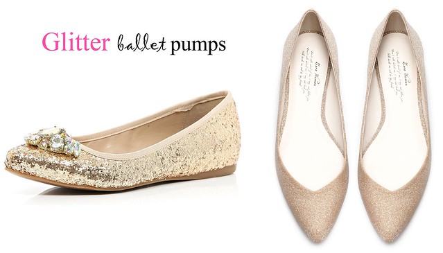 glittery ballet pumps, shoes, women's shoes