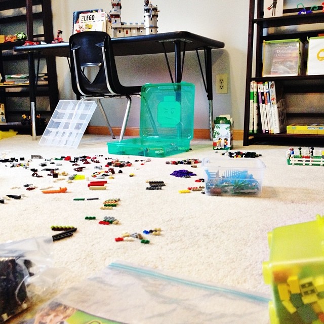 Life with boys: a sea of Legos. #keepinitreal