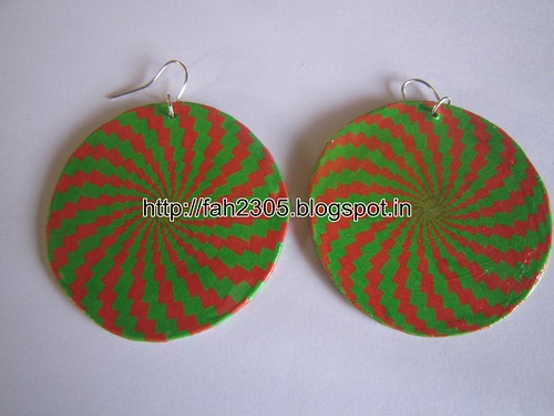 Handmade Jewelry - Card Paper Disk Earrings (7) by fah2305
