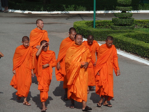 Monk with orange phone