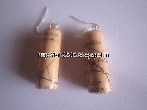 Handmade Jewelry - Rolled Cylinder Paper Earrings (1) by fah2305