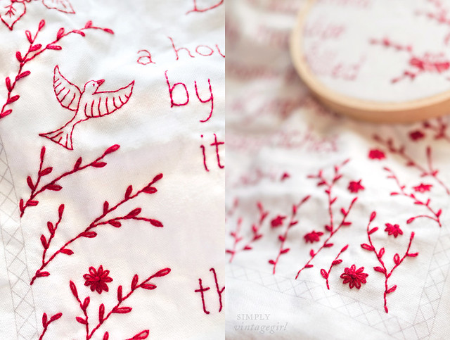 Redwork Embroidery by Clementine Pattern Co.