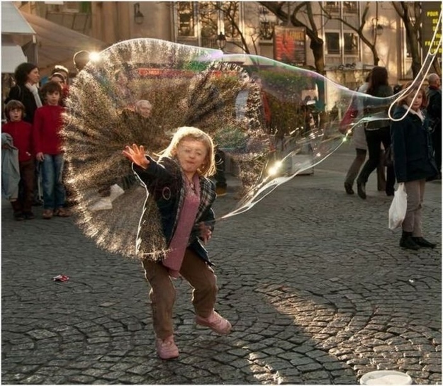 The perfectly timed bubble-popping picture: