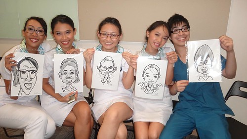 caricature live sketching for Khoo Teck Puat Hospital, Nurses' Day 2013
