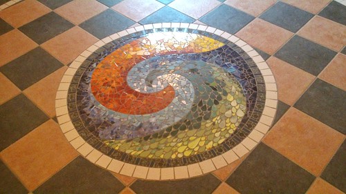 Celtic spiral mosaic by Laura O'Hagan, artist, Oratory of the Sacred Heart