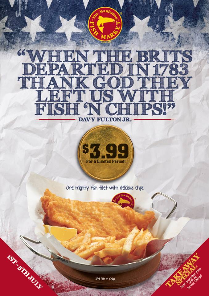 S$3.99 Fish 'n Chips at The Manhattan FISH MARKET Restaurants - Alvinology