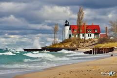 Gales of November Point Betsie Lighthouse by Michigan Nut