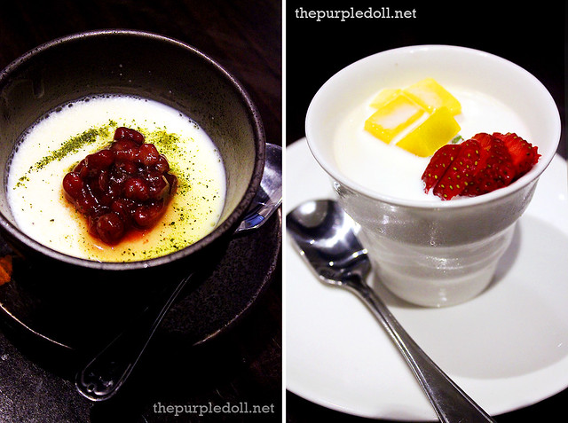 Coconut Pudding with Matcha and Azuki (P150) and Almond Jelly (P150)