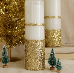 Glittery Dollar Store Candles