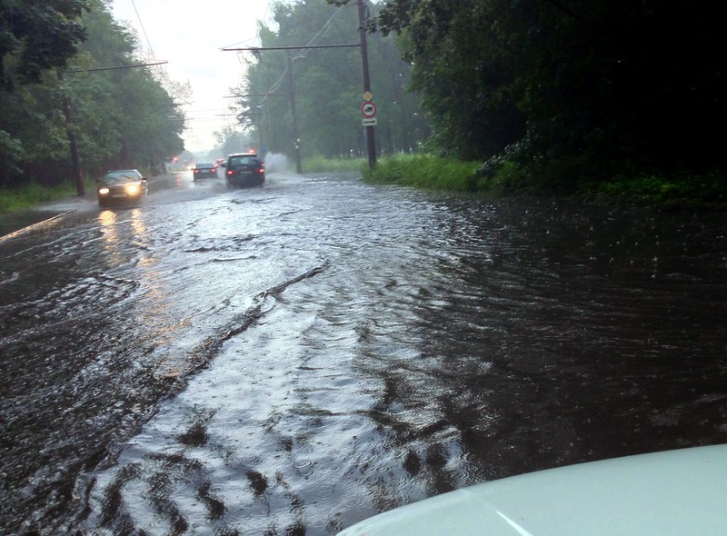 Biķernieku street flooded. by aigarsbruvelis