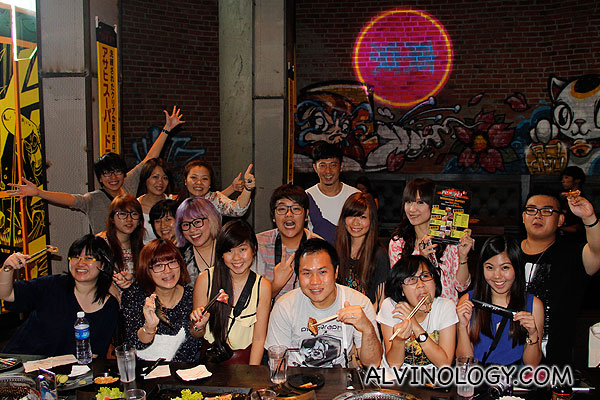 Large group dining with omy Blog Club bloggers 
