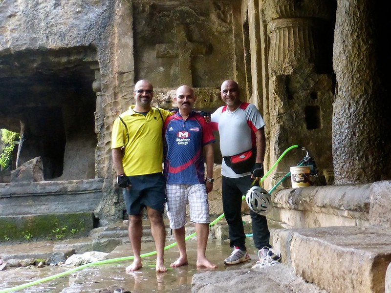 Mandapeshwar Caves - Three bald cyclists