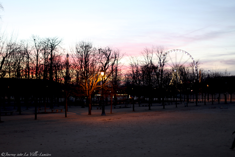 Sunset over the Jardin des Tuileries