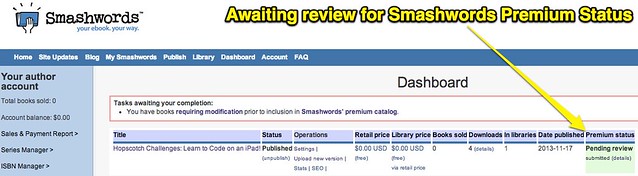 Awaiting review for Smashwords Premium Status