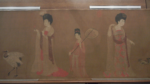 DSCN6227 _ Court Ladies Adorning Their Hair with Flowers (detail 2), Fang ZHOU, 46x180cm, Liaoning Museum, Shenyang, China