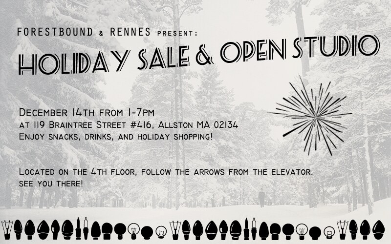 Come to our Holiday open studio this Saturday!!  1-7pm