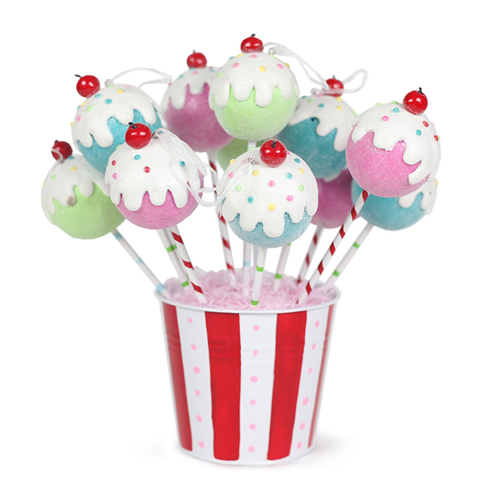 Cake Pop Ornaments from Tinsel and Twirl