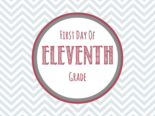 First Day of eleventh grade printable.