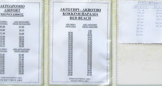 Bus timetable
