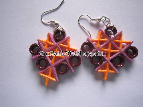 Handmade Jewelry - Paper Quilling TicTacToe Earrings  (1) by fah2305