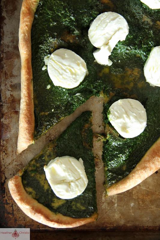 Kale Pesto and Goat Cheese Pizza